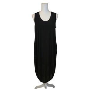 Joseph Ribkoff Balloon Midi Dress Women Size 10 Black Chiffon Modern Classic